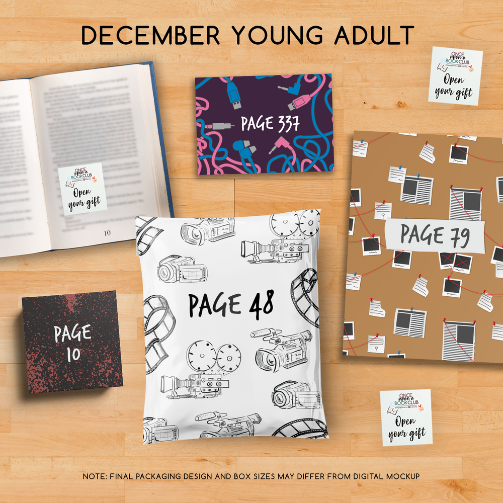 A collection of gifts in a digital mockup to represent what will be included in your order! An open book sits to the left of the image. On the book's page is a sticky note that reads 'Open Your Gift'. The page number in the book corresponds with one of the page numbers on the gift packaging laying on the surrounding background.