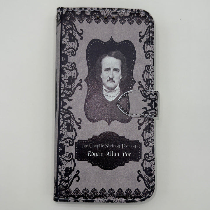 The front cover of a phone case inspired by The Complete Stories & Poems of Edgar Allan Poe.