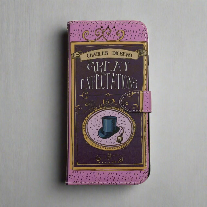 The front of a phone case inspired by Great Expectations by Charles Dickens.