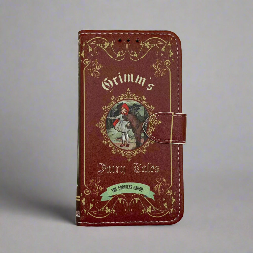 The front of a phone case inspired by Grimm's Fairy Tales by The Brothers Grimm.